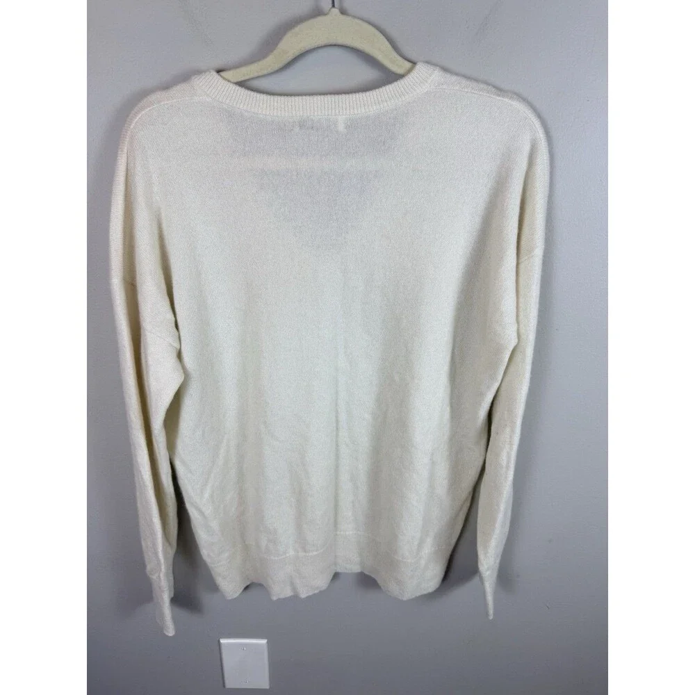 Equipment Femme Womens Sweater Small Ivory 100% Cashmere Minimalist Old Money